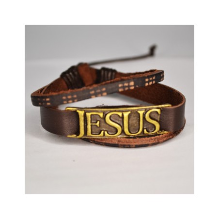 Pulseira "Jesus - 3 em 1" - Castanho